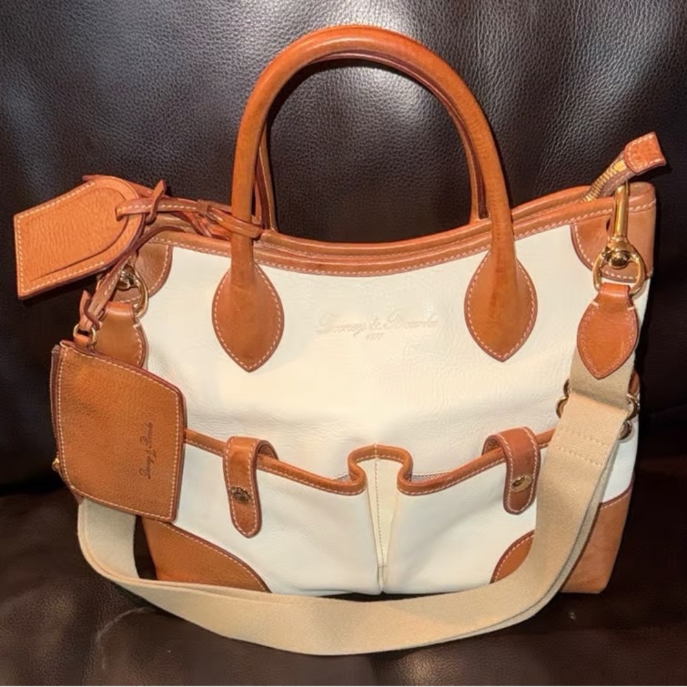 Dooney & Bourke Tan And Cream Satchel - image 1